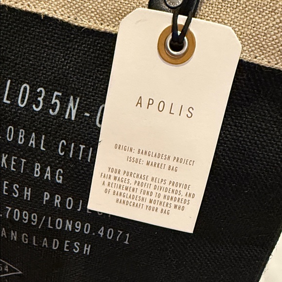 Apolis Merci Beaucoup Black and Tan Tote Bag - Picture 5 of 5